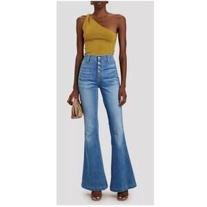 Veronica Beard Sheridan Exaggerated Flare Bell Bottom Jeans Size 31 Blue NWT